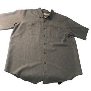Orvis Shirt Men XL Solid Granite Gray Fishing Short Sleeve Button Down Shirt